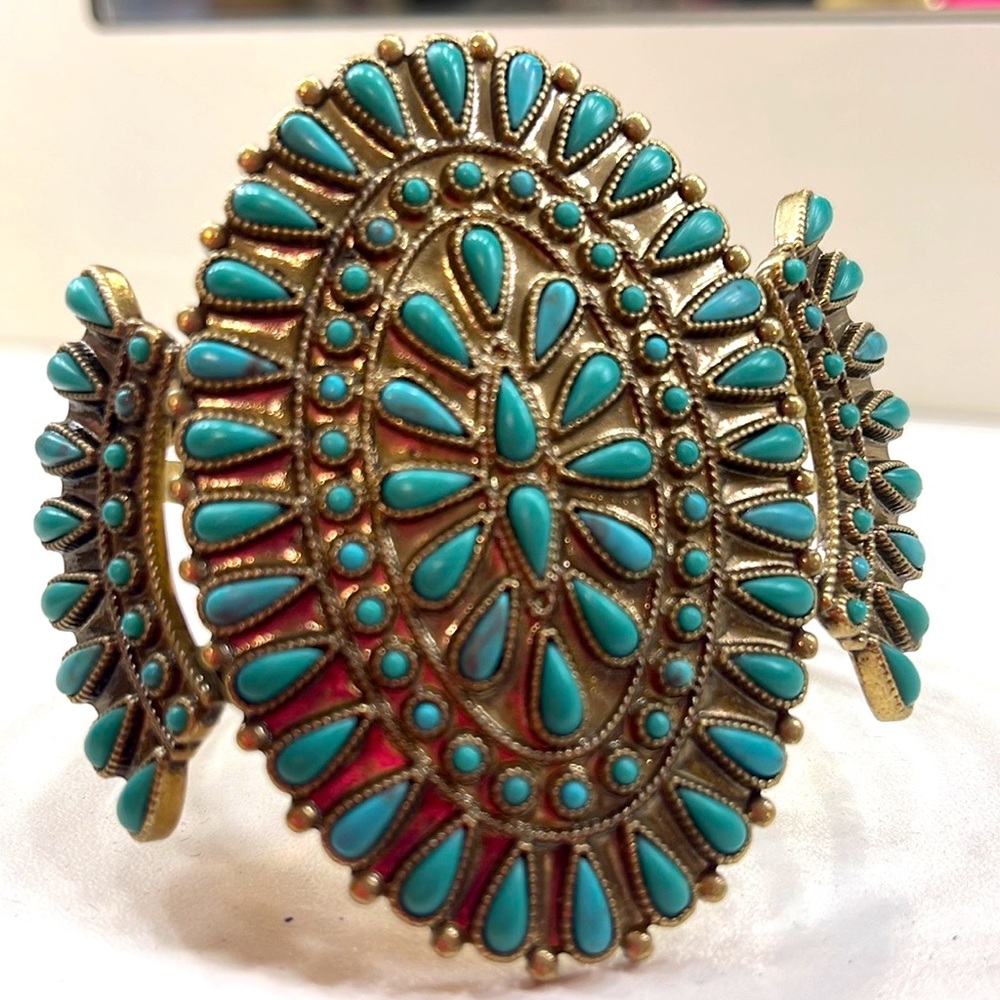 Turquoise Squash Blossom Bracelet